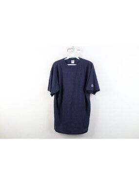 Vtg 90s Russell Athletic Mens Large Faded Blank Mesh Short Sleeve T-Shirt USA